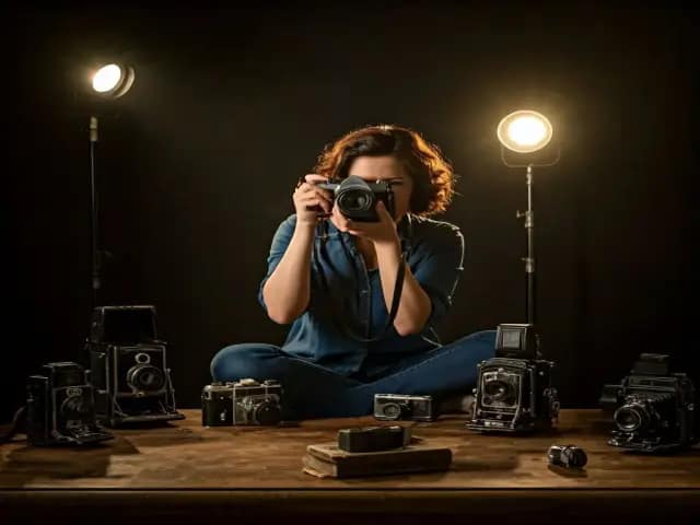 рисуване със светлина 2 woman with camea 1